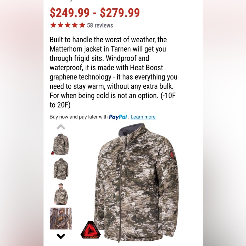 Men's Matterhorn Heat Boost Heavyweight, Waterproof, lined Hunting Jacket